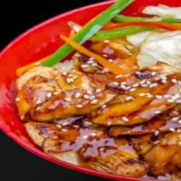 Fried Chicken Pieces with Teriyaki Sauce